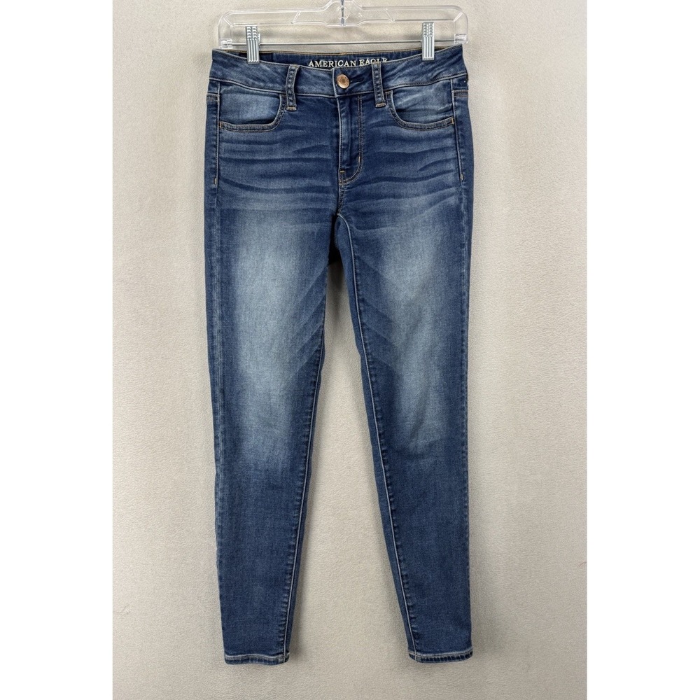 American Eagle Super Stretch Jegging Jeans Women's Size 4 Blue Denim‎